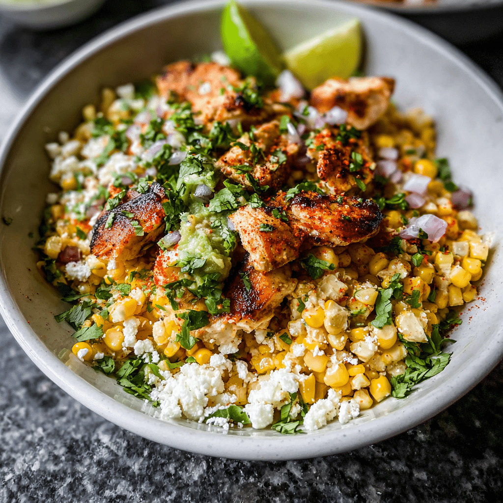 Deconstructed Street Corn Chicken Bowls for Lazy Weeknight Dinners
