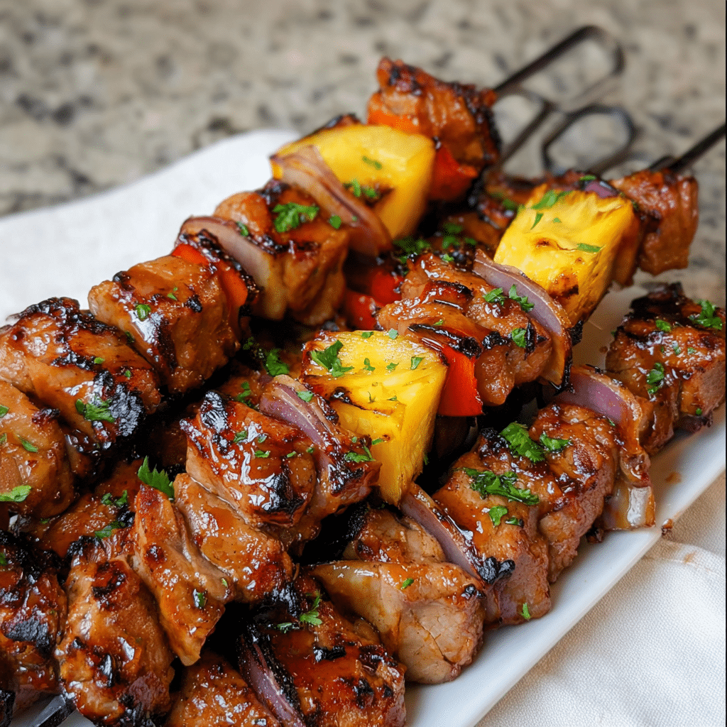High-Protein Pineapple BBQ Pork Skewers | Savory Summer Grilling Recipe
