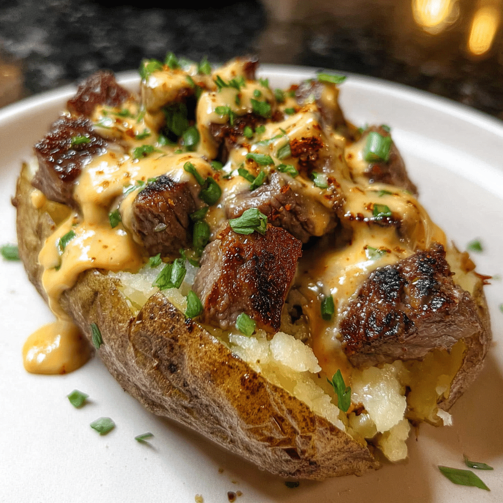 Loaded Baked Potato with Steak Bites (Ultimate Comfort Food Dinner Idea)