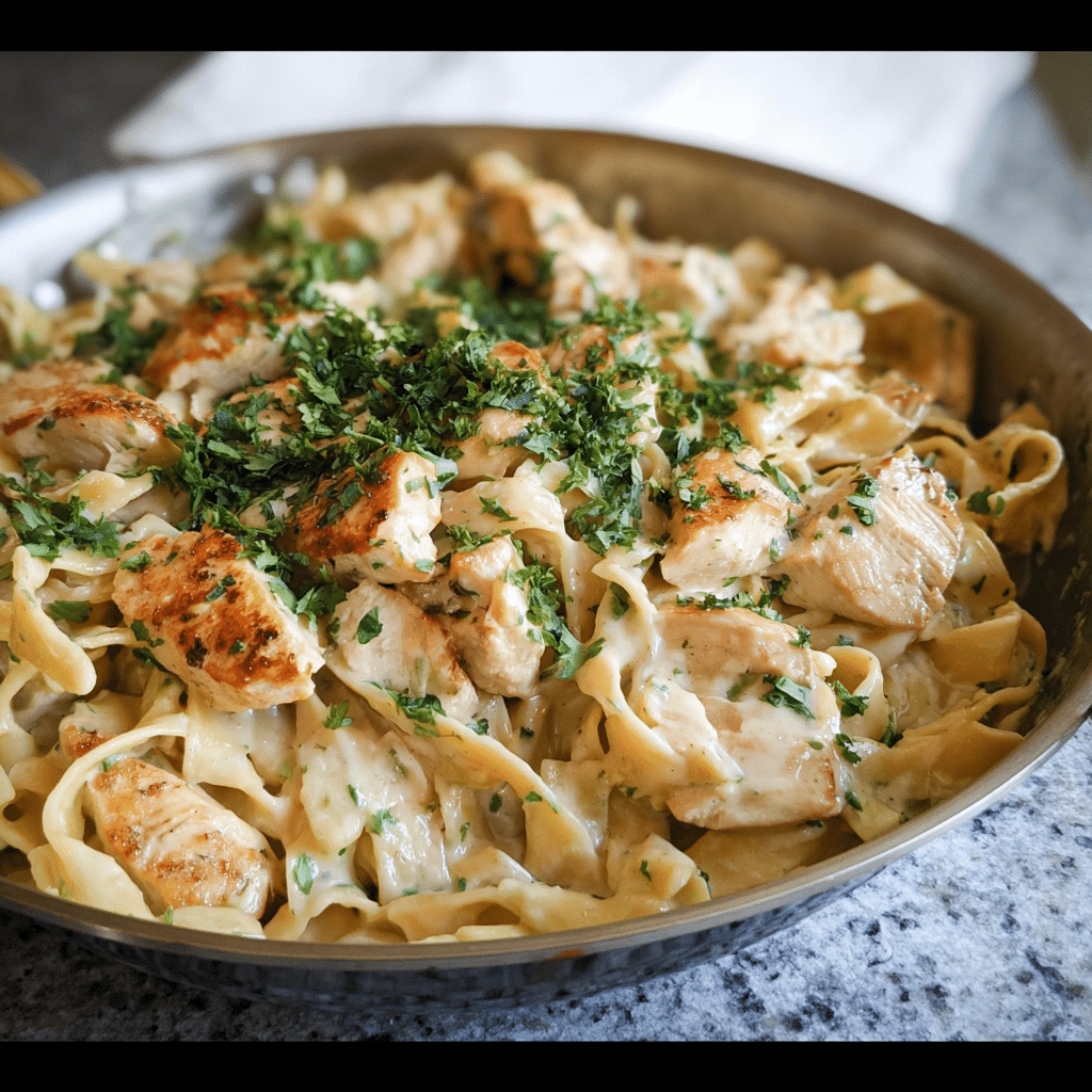 Creamy Dairy-Free Chicken Alfredo with Gluten-Free Pasta (Easy Healthy Dinner Idea)