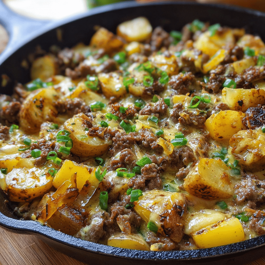 One-Pan Creamy Meat and Potato Skillet You’ll Make Every Single Week (Easy Weeknight Dinner)
