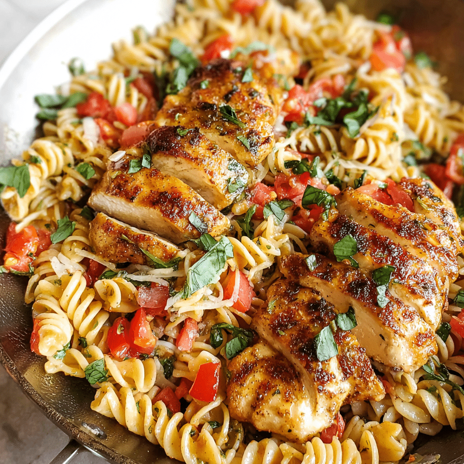 Bruschetta Chicken Pasta (Easy 30-Minute Weeknight High-Protein Dinner)