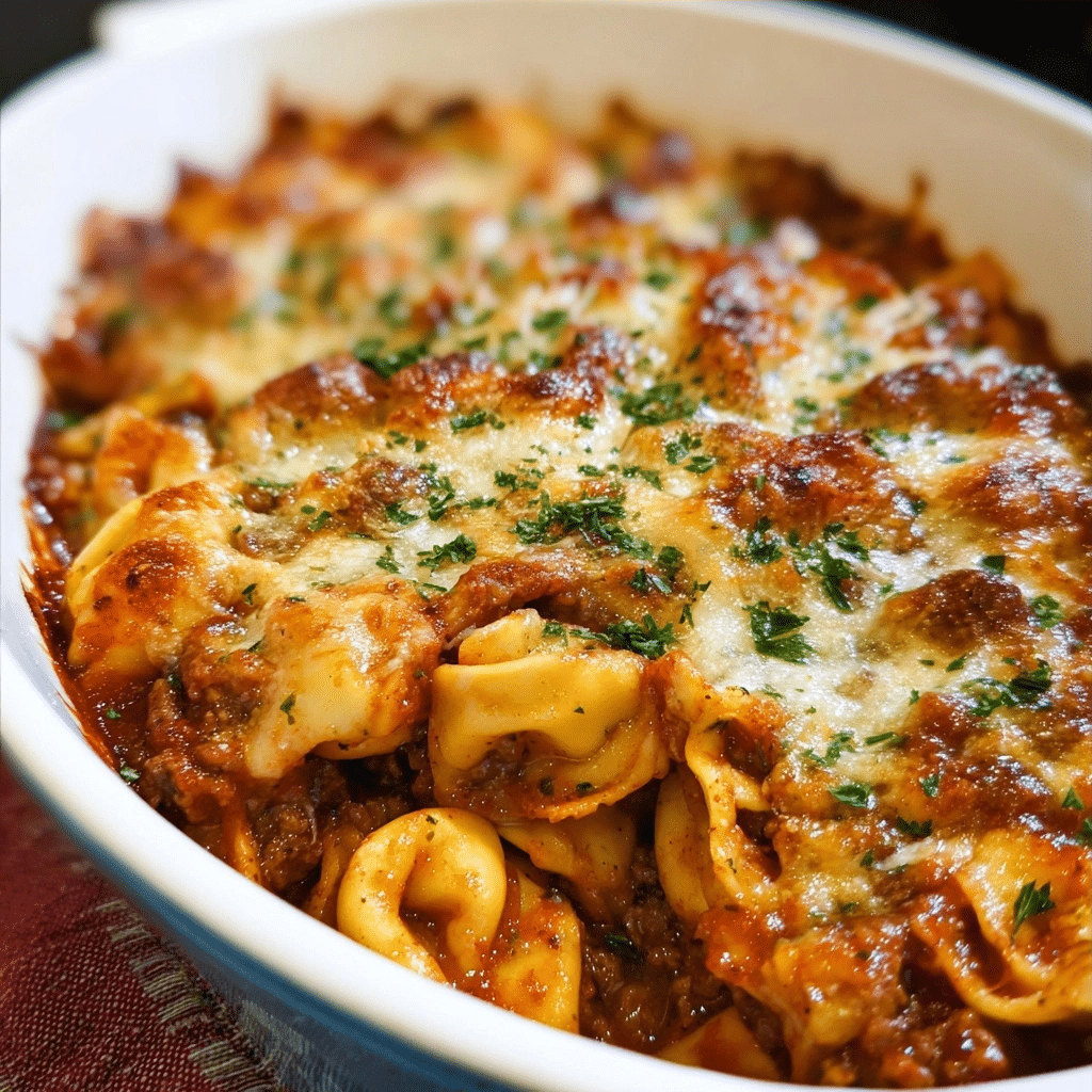 Tortellini Beef Casserole (Cheesy One-Dish Weeknight Dinner)