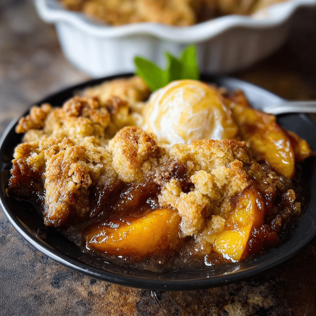 Classic Southern Peach Cobbler with Sweet Spiced Fruit