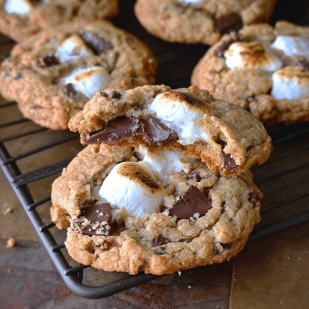Easy Homemade S'mores Cookies | Gooey Marshmallow & Chocolate Treat