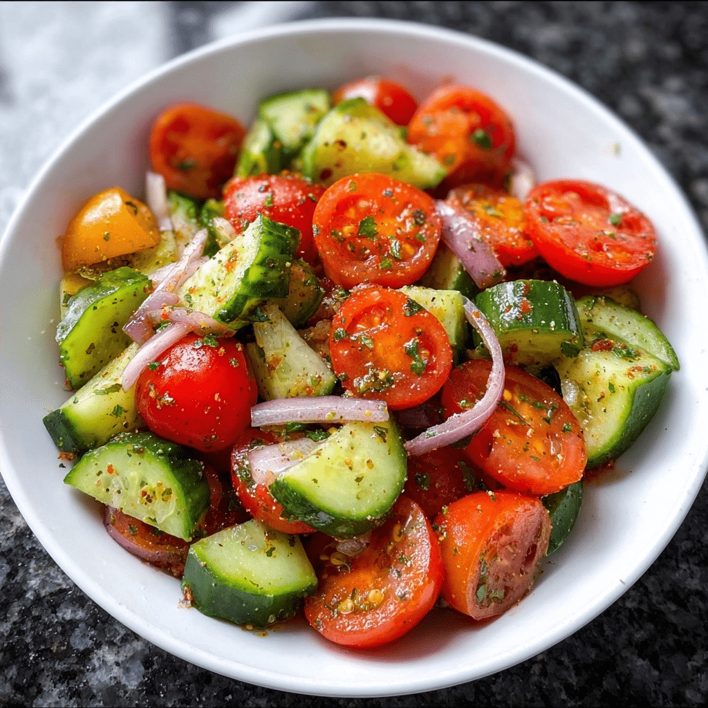 Healthy Cucumber Tomato Salad | Quick 10-Minute Side Dish