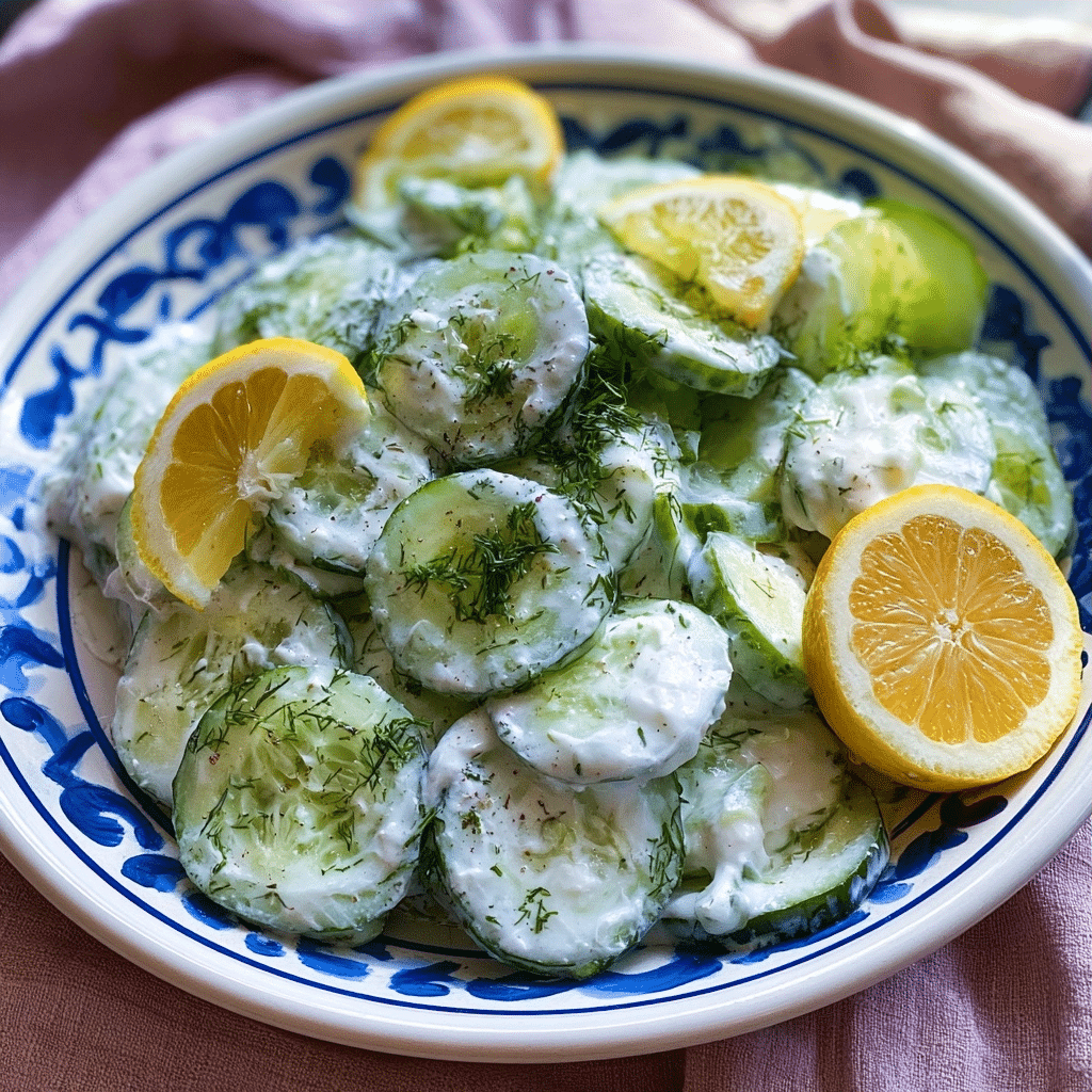 Refreshing Tzatziki Inspired Cucumber Salad | Quick Healthy Side