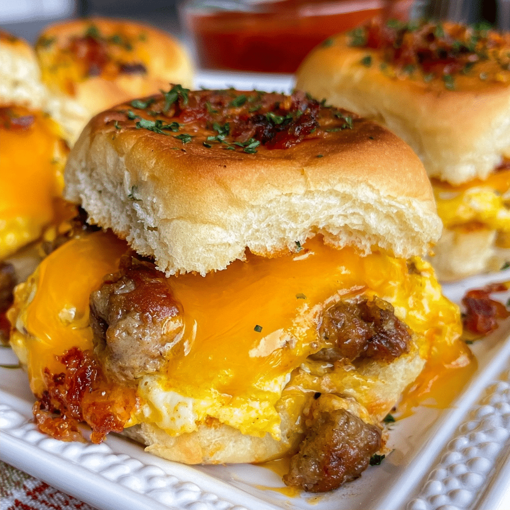 The Ultimate Cheesy Sausage and Egg Breakfast Sliders