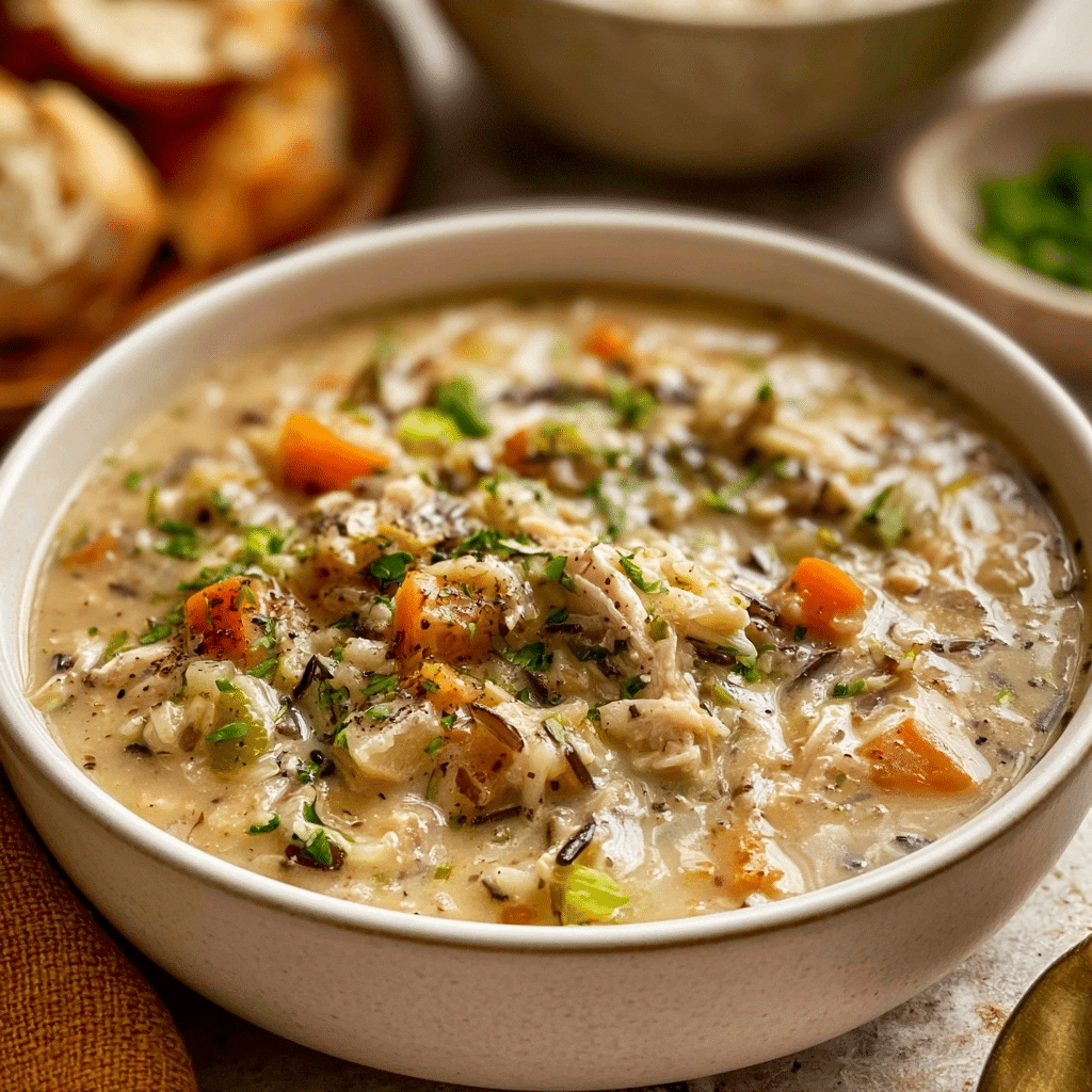 Cozy Slow Cooker Chicken & Wild Rice Soup for Fall