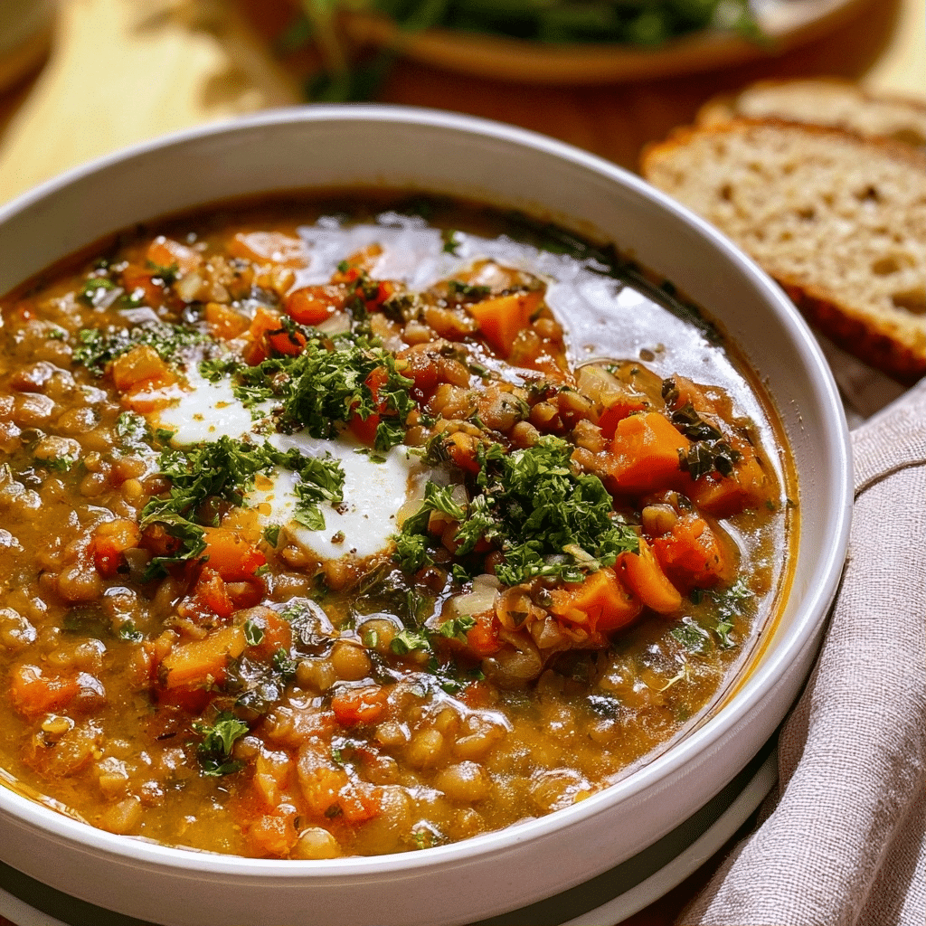 Healthy Mediterranean Lentil Soup | Easy Dinner