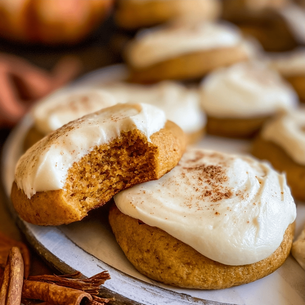 Easy Pumpkin Cookies with Cream Cheese Frosting