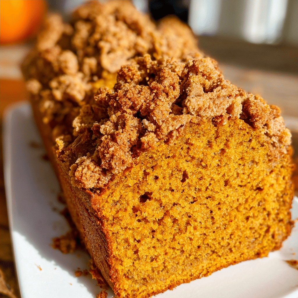 Homemade Pumpkin Streusel Bread (Crumb Topping)
