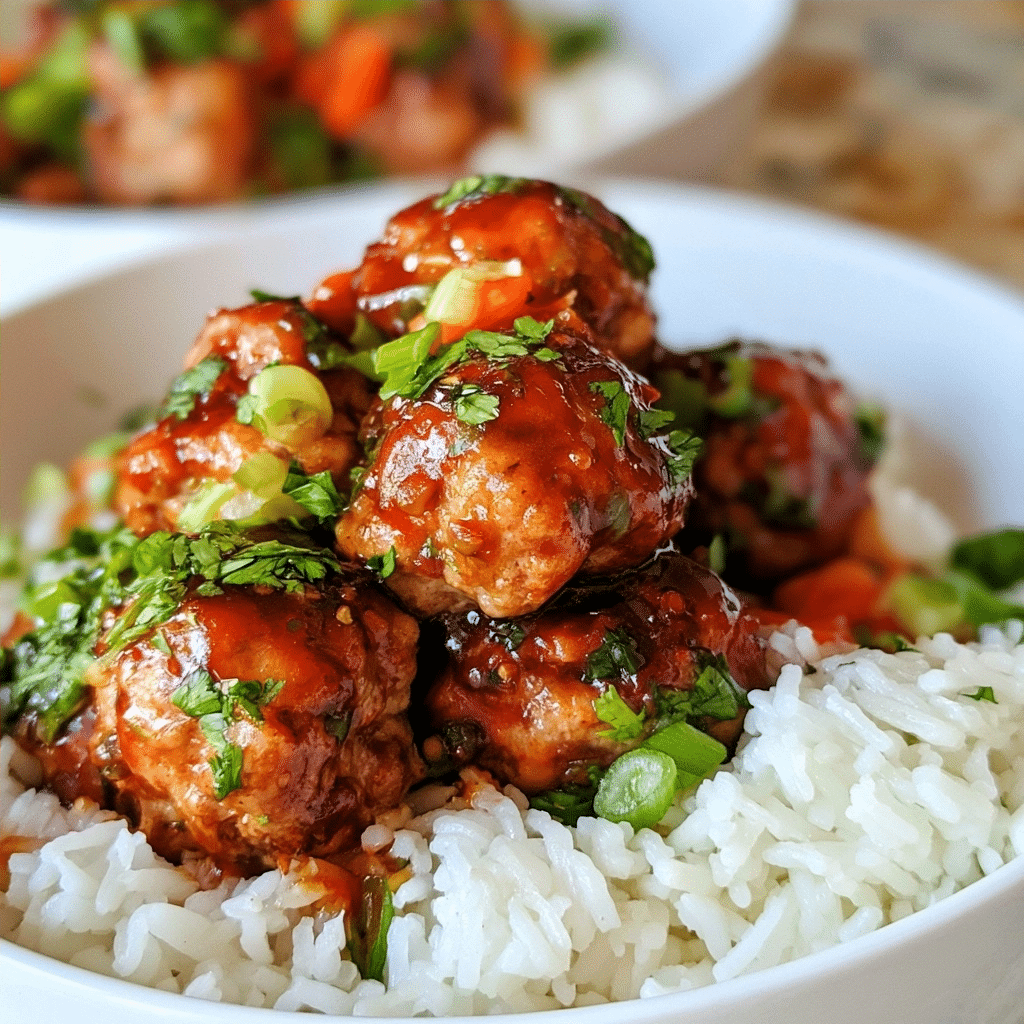 Sweet and Spicy Asian Turkey Meatballs