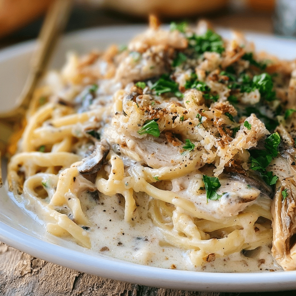 Easy Creamy Turkey Tetrazzini (Best Leftover Dinner!)