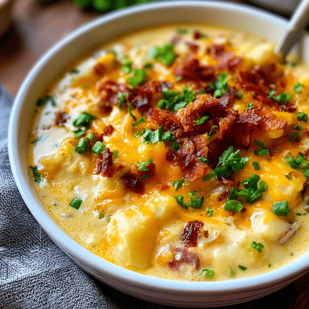Thick & Cheesy Loaded Potato Soup Recipe (Crowd Pleaser)