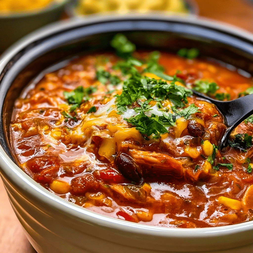 Healthy Crockpot Chicken Taco Soup | High-Protein Dinner