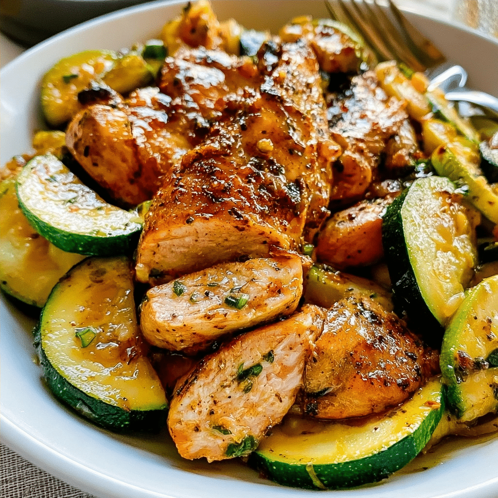 Easy Asado Chicken & Lemon Zucchini Sauté | Low Carb Meal