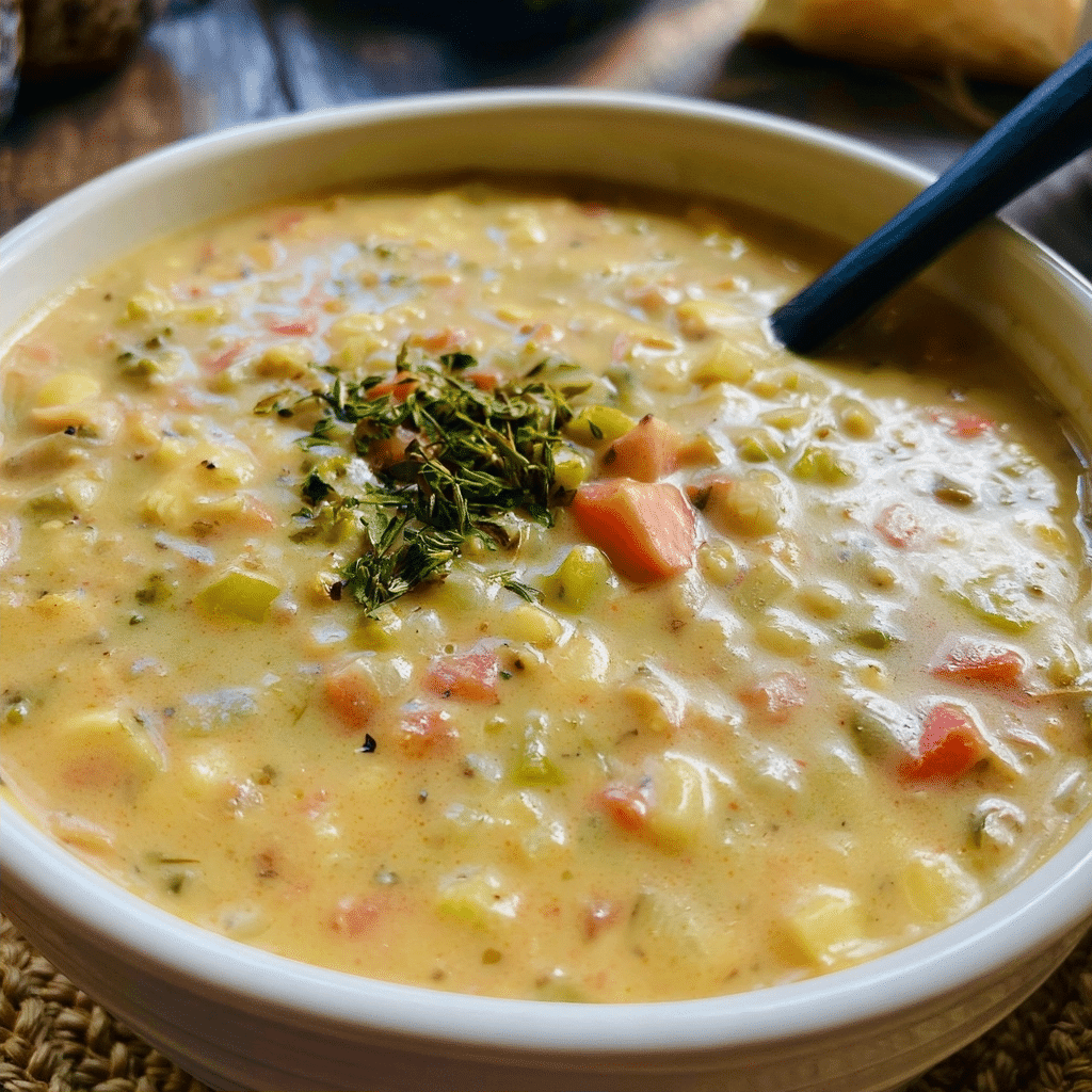 Easy Creamy Vegetable Soup (One-Pot Comfort Food)