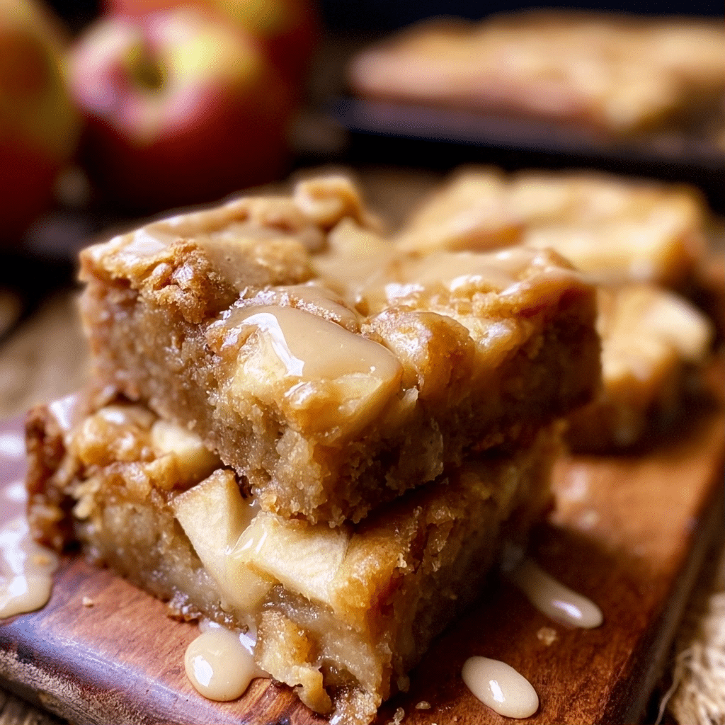Chewy Maple Glazed Apple Blondies | Easy Autumn Dessert Recipe