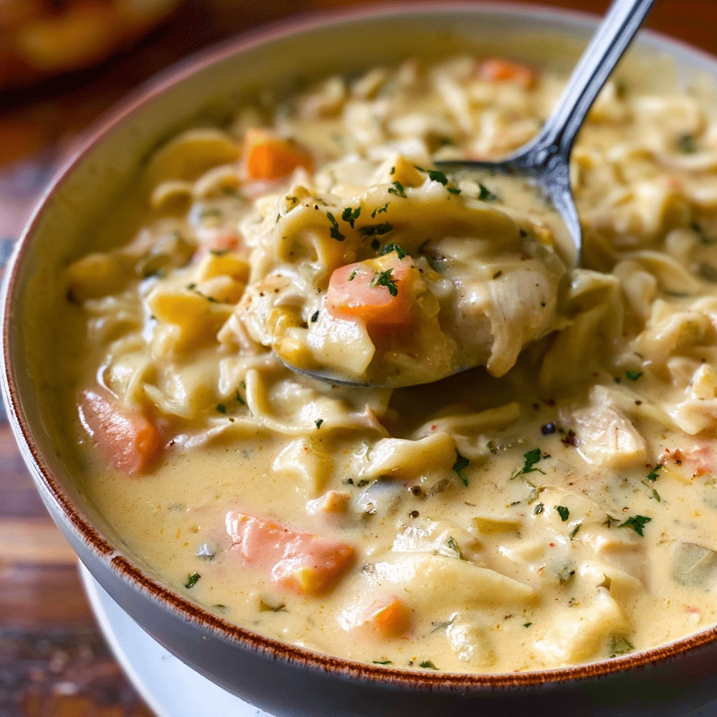 Quick & Easy Creamy Chicken Noodle Soup (High-Protein Comfort Food)