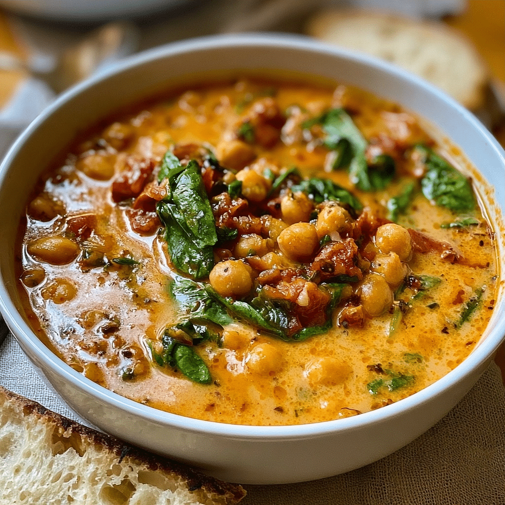 Cozy Tuscan Chickpea Soup (Macro-Friendly Plant-Based Dinner)
