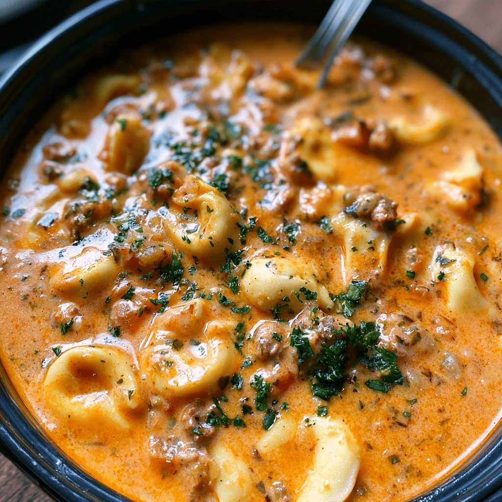 Crockpot Tortellini Soup with Sausage | Easy Comfort Food