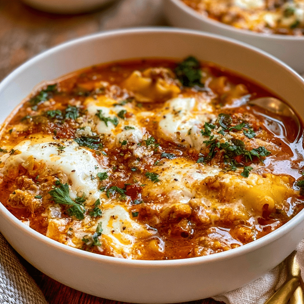 High Protein Lasagna Soup (Healthy Comfort Food)
